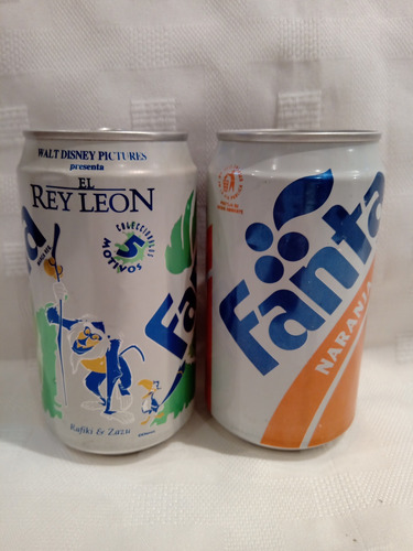 Lote De 2 Latas De Gaseosa Marca Fanta Vacías (Usado)
