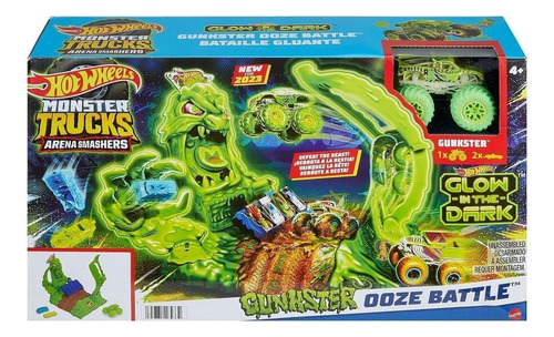 Arena Hot Wheels Monster Trucks Glow In Dark Gunkster Mattel