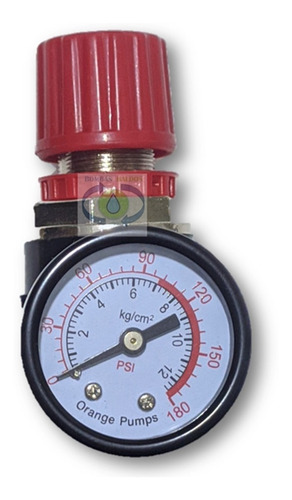 Válvula Regulador De Aire 4vías + Manómetro 0-180 Psi