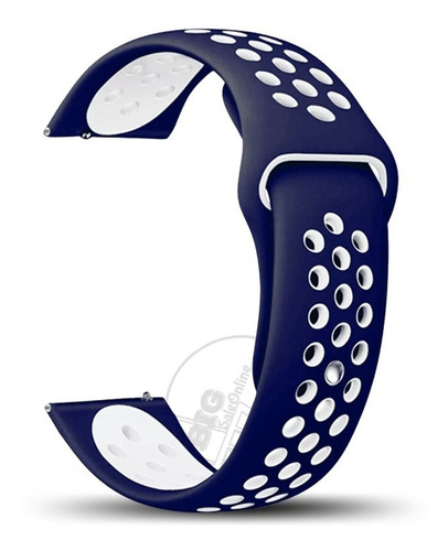 Malla Reloj Smartwatch Con Perno De 20mm Facil De Colocar Ancho 20 Mm Color Azul/blanco