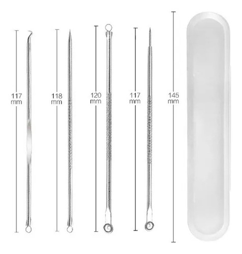 Kit Removedor Extractor Puntos Negros Espinillas Acne 4 Pzs