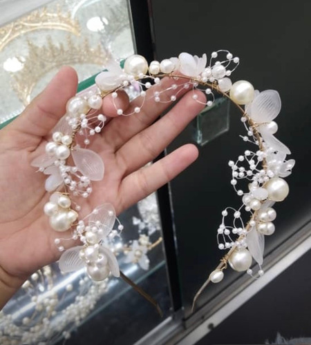 Tiara Tocado Pedrería Novia Quinceañera Primera Comunión