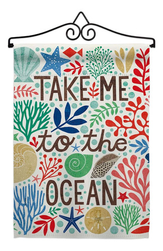 Breeze Decor Take Me To The Ocean - Juego De Banderas De Jar