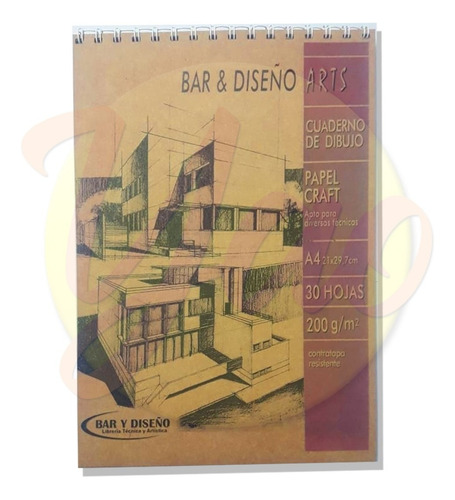 Block Dibujo Papel Craft A4 200 Gr - 30 Hojas - Artistico