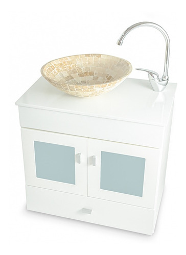 Imagen 3 de 8 de Vanitory Laqueado Colgante 60cm Travertino Cisne Monoc