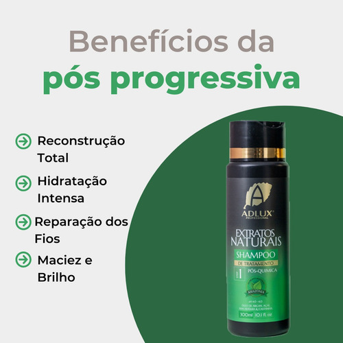 Shampoo Adlux Extratos Naturais Hidratação Pos Progressiva