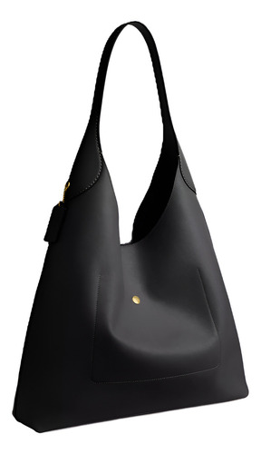 Bolsa Shoulder Negro En Piel Brooklyn 39 Mujer Color Ne Diseño De La Tela Lisa
