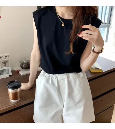 Camiseta Holgada De Moda De Verano Con Chaleco Sin Mangas Pa
