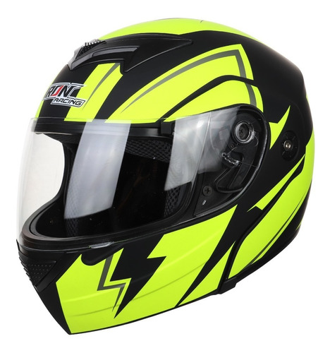 Cas-7101-1426c Casco Abatible Dot Neon Verde Mate 