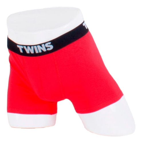 Boxer Biker-rojo Liso, Mbk0541, Twins