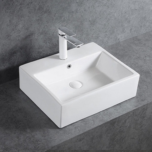 Imagen 4 de 5 de Bacha De Apoyo De Porcelana Para Monocomando 51 X 43 Cm