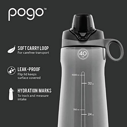 Pogo Botella De Agua De Plástico Tritan Sin Bpa Con Tapa Chu