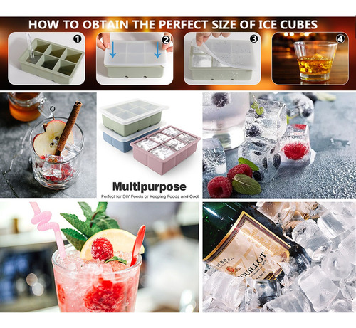 F 3pcs Cubiteras De Silicona Moldes Para Cubitos De Hielo