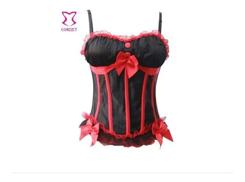 Corset Negro Con Rojo , Mas Hilo Dental Tallas L,xl Y 2xl