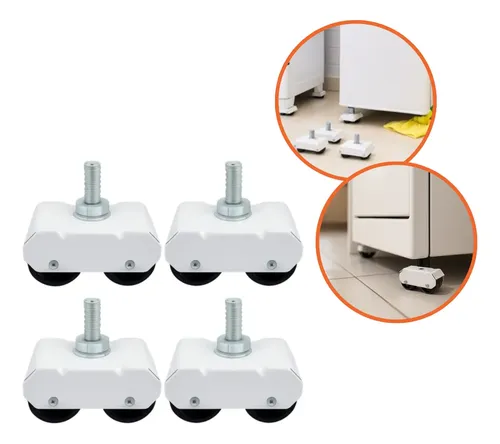 Pé De Geladeira Freezer Fogão Com Rodinha Universal Branco