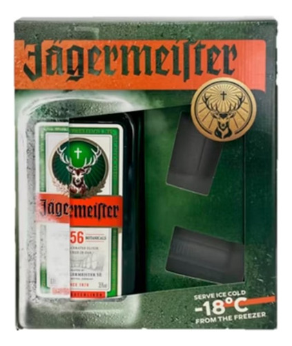 Pack Licor Jagermeister 35º 700cc + 2 Shot Glasses