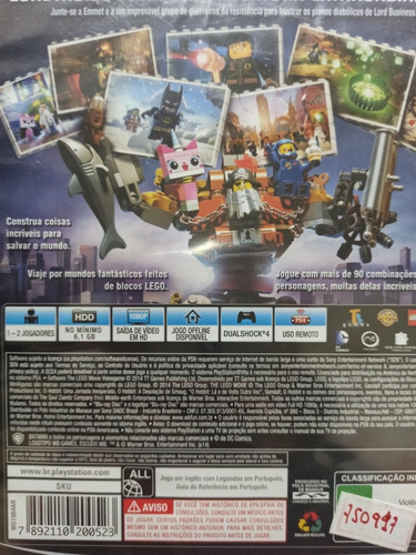 The Lego Movie Ps4 Mídia Física , Novo , Lacrado