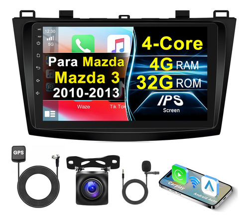 Autoestéreo 4+32g Mazda 3 2010-2013 Carplay Gps Wifi Negro