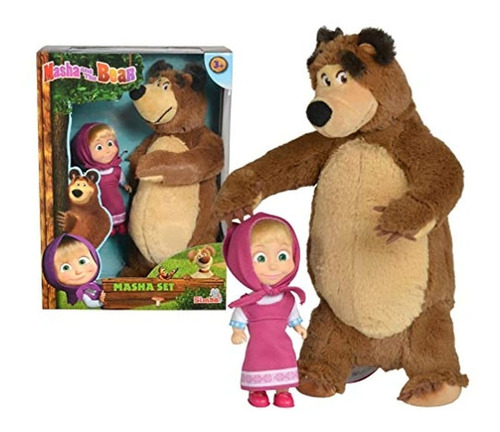 Peluche Masha  Y El Oso Mayores De 3 Años Nailon 9.8 Inch