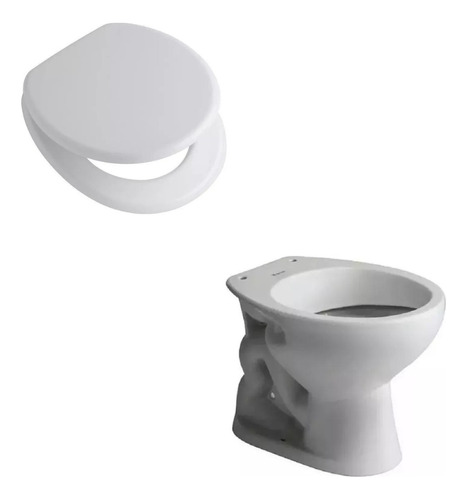 Inodoro Corto Andina Ifa Porcelana + Asiento Inodoro Ferrum