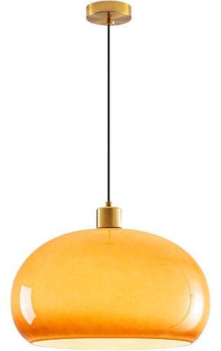 Qepeety Lámpara Colgante De Cristal Naranja Con Isla De Coci