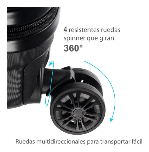 Imagen 5 de 8 de Set Kit 2 Maletas Viaje Nomad Abs Mediana Carry On 4 Ruedas