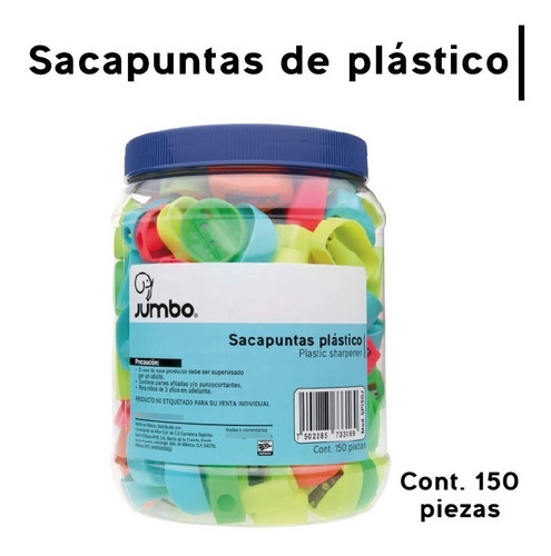 Sacapuntas De Plastico Sencillo 150 Piezas Dif. Colores