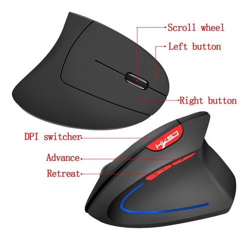 Imagen 7 de 7 de Mouse Gamer Vertical, Ergonómico E Inalámbrico