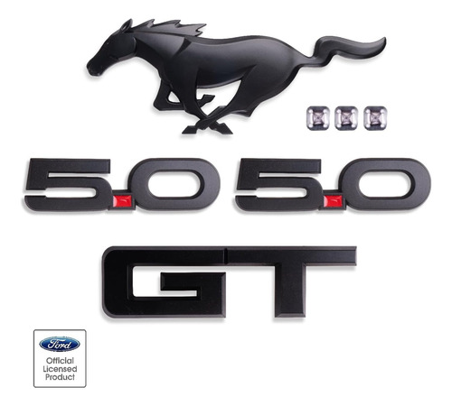 Emblema De Poni  2 Emblemas 5.0  Insignias Gt Para Ford Must