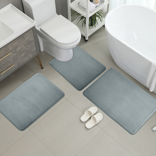 Juego De Tapetes Absorbentes De Franela Para Baño De Tres Pi