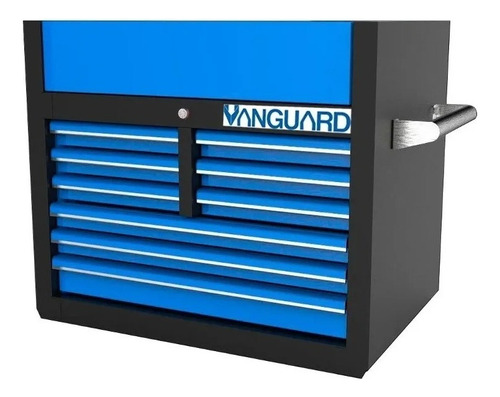 Caja Herramientas Gabinete Metalico 9 Cajones Apilable Color Azul Con Negro