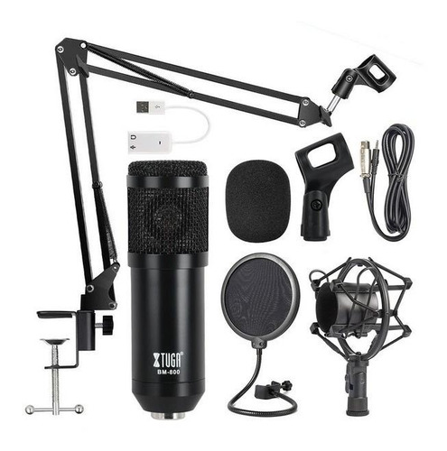 Imagen 4 de 4 de Micrófono Xtuga BM-800 condensador cardioide negro