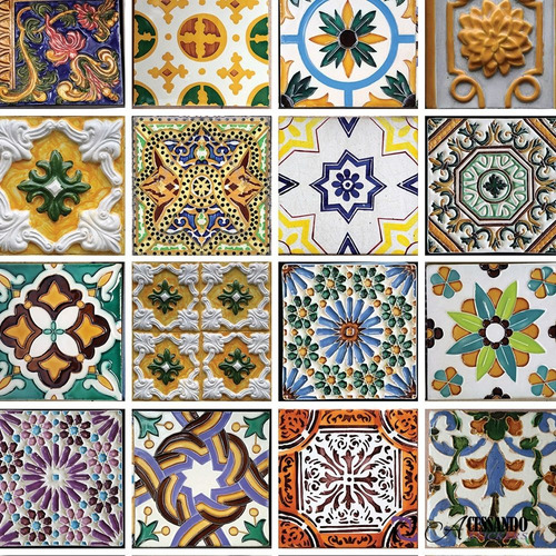 Imagem 2 de 2 de Papel Parede Vinílico Cozinha Lavável 50cm X 3,0m Azulejo 32
