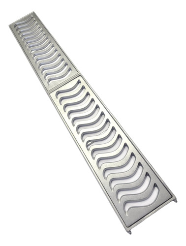 Ralo Linear 20x100 Com Aro De Fixação + Grelha De Alumínio 