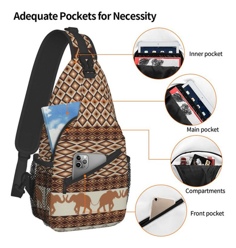 Bandolera De Pecho Con Estampado Geométrico Y Elefante Para Hombre