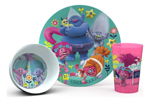 Zak Melamine|juegos De Vajilla Para Niños De Plástico Trolls