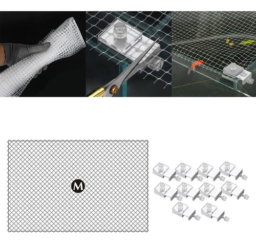 Top Clear Mesh Netting Replacement Part 80x106cm 10 Clamps