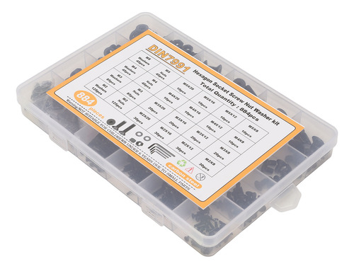 Kit De Arandelas Con Tornillos M4, 884 Piezas, M2, M3, M5, H