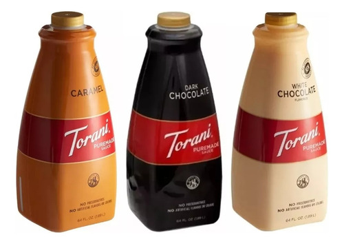 3pack Torani Salsa Caramelo, Chocolate, Chocolate Bco 1892ml
