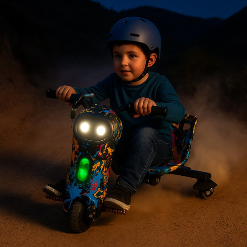 Triciclo Montable Eléctrico Recargable Con Luces Y Bluetooth