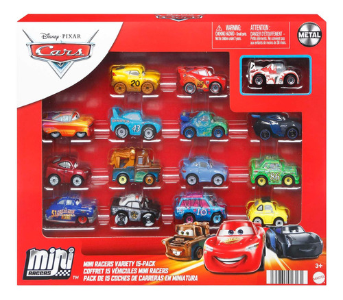 Cars - Mini Racers - Pack De 15 Vehiculos Carreras -