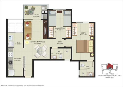Imagem 21 de 24 de Apartamento Em Rio Caveiras, Biguaçu/sc De 107m² 2 Quartos À Venda Por R$ 342.420,00 - Ap1801211-s