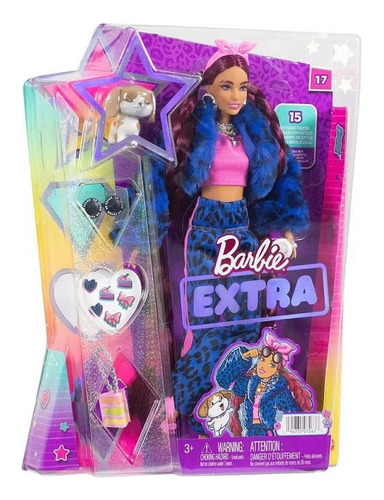 Barbie Extra Com Acessorios Leopardo Azul Mattel Grn27