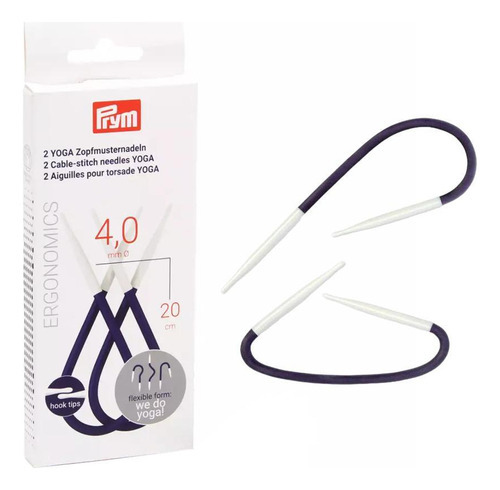 Aguja de trenza de yoga flexible Prym Ergonomics de 4 mm