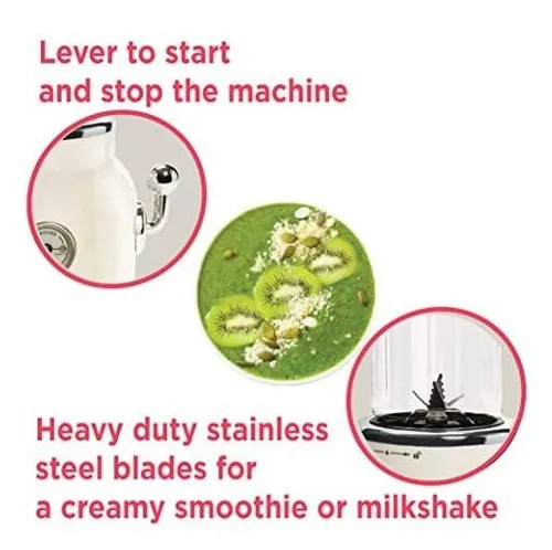 FRIGIDAIRE ESMM100-CREAM Retro Smoothie Maker Blender with Mason