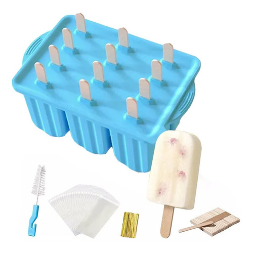 Silicona Helado Helado Paletas Maker 12 Cavidades Casero [u]