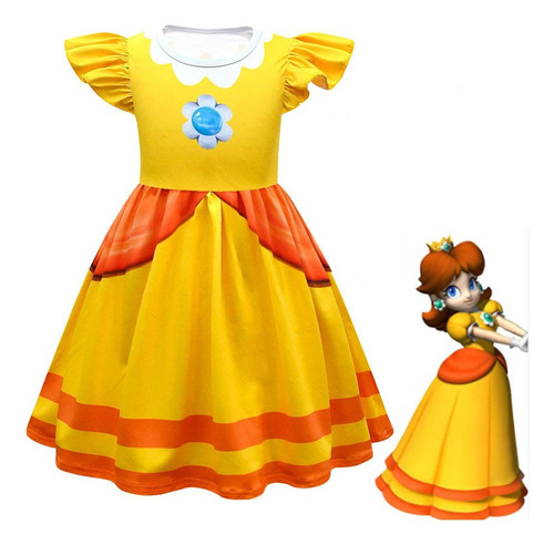 Vestido De Princesa Super Mario Brothers Peach Daisy Para