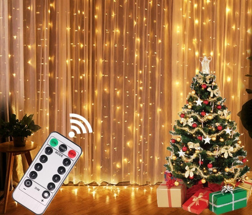 Imagen 3 de 10 de Luces Cortina Led Navideño Navidad De 3x3 Matrimonio Fiestas
