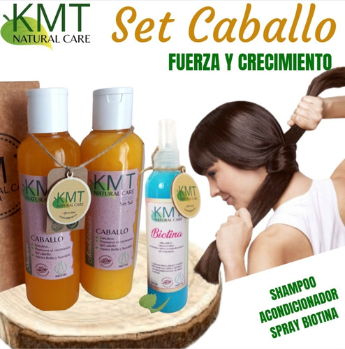Shampoo + Acondicionador Caballo + Biotina Spray
