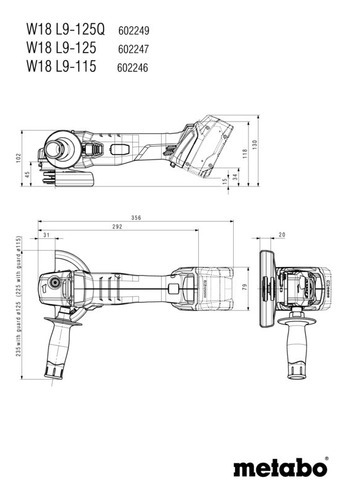Amoladora Inalambrica A Bateria 115mm 18v Metabo Alemana 125 Color Verde Frecuencia 50hz